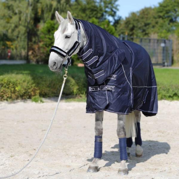 Regendecke mit Halsteil 200g für Pferde